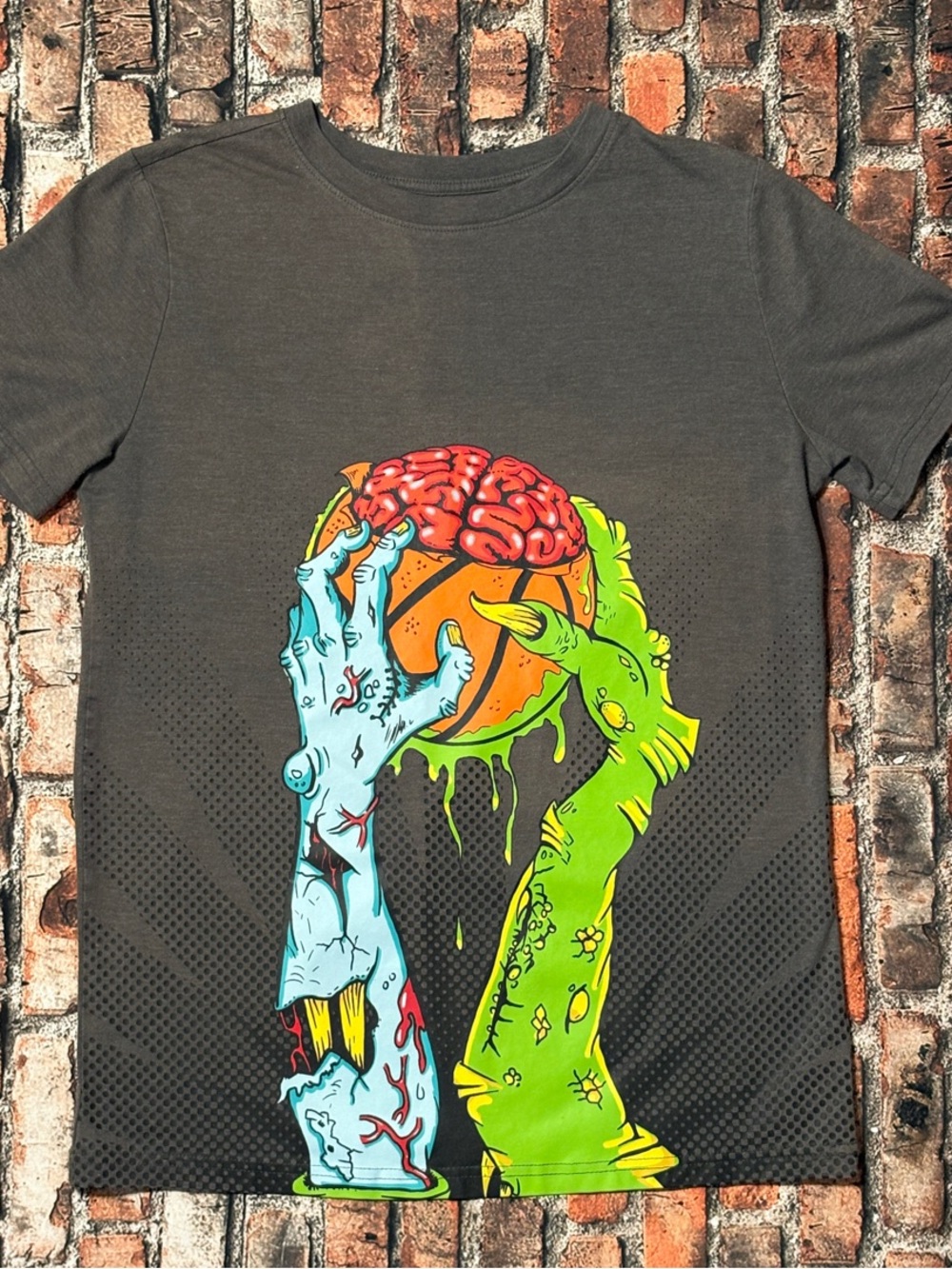Boys Zombie Basketball Brain Tee